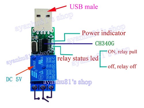 DC 5V USB Relay Module Computer PC Command Smart Control Switch Controller Board - Picture 2 of 4