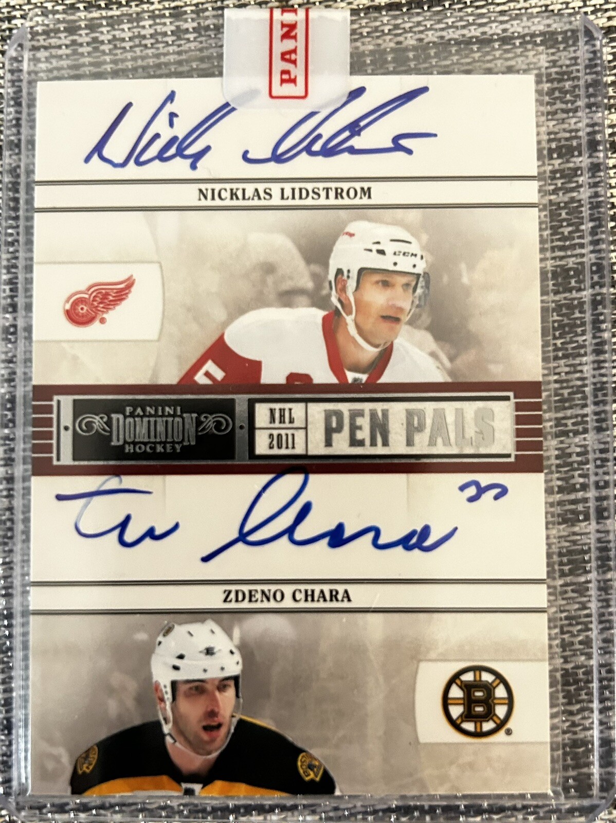 2011-12 Panini Dominion Nicklas Lidstrom/ Zdeno Chara Pen Pals Autograph #d/50