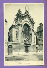 JEWISH SYNAGOGUE LILLE FRANCE VINTAGE POSTCARD 124