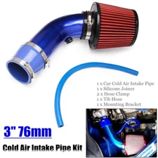 3"Aluminum Alloy Car Cold Air Intake Filter Induction Pipe Power Flow Hose Clamp