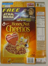 J General Mills Cereal Box Honey Nut Cheerios Star Wars E2 2003 Empty Box 