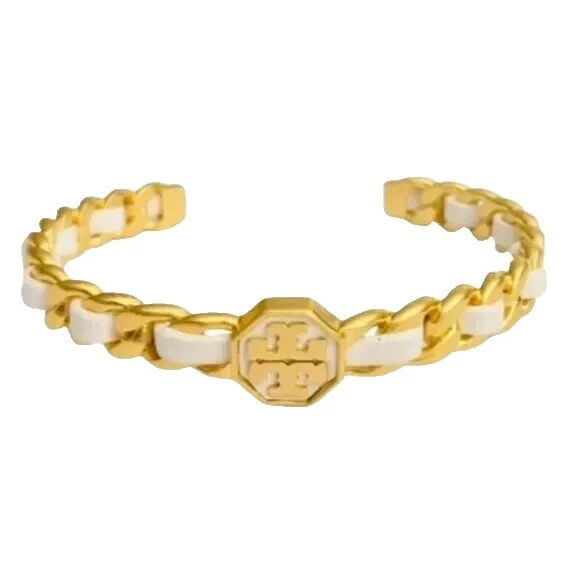 Tory Burch Leather Yellow Gold Plated Fashion Jewelry