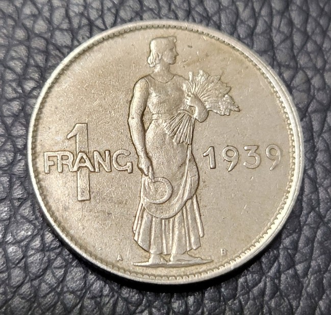1939 Luxembourg 1 Franc Coin