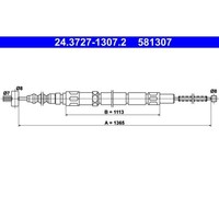 ATE Handbremsseil Hinten Passend FüR Volvo 440 460 | 24.3727-1307.2