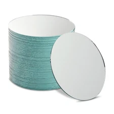 50-Pack Small Round Mirrors for Crafts, 4-Inch Glass Tile Circles for Wall Decor