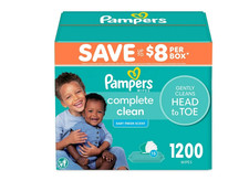 Pampers, Complete Clean Baby Wipes, Baby Fresh Scent, 15 pk., 1200 Wipes