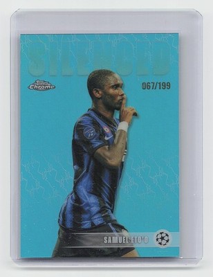 2025-26 Topps Chrome UEFA #SHH-9 Samuel Eto'o Silenced Aqua #/199