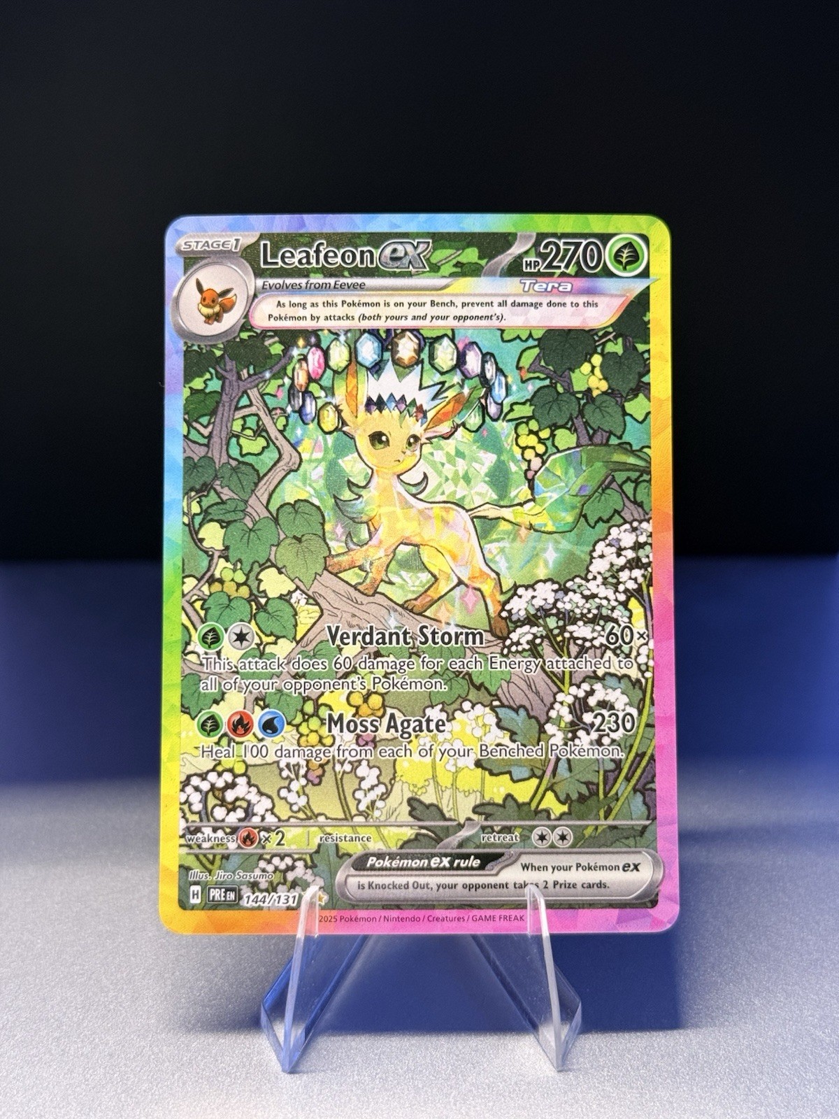 Leafeon ex 144/131 Sv: Prismatic Evolutions Holo - Pack Fresh Mint!