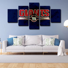 New York Giants NFL Football Sports Team Logo 5 Piece Panel Canvas Wall Art