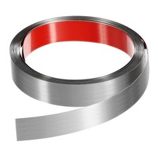 16.4ft x 0.98" Wall Trim Self Adhesive Stainless Steel Brushed Finish Silver