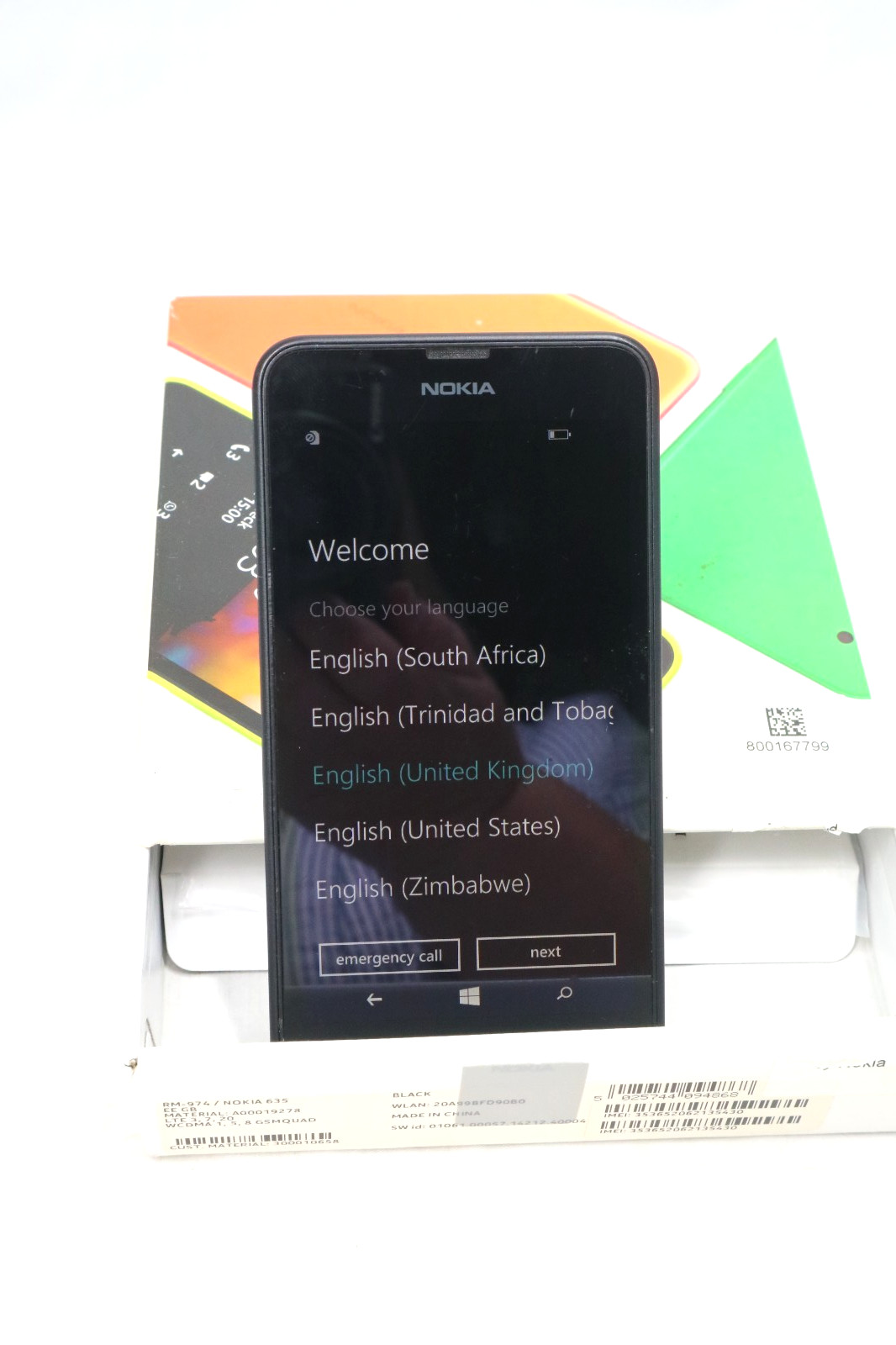 Nokia Lumia 635 Mobile Phone 8GB Black Unlocked RM-974 Windows Phone