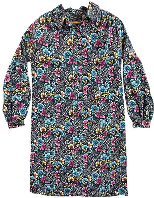 Vintage Breli Originals Shirt Dress Womens Large Multicolor Floral Made USA 80s
