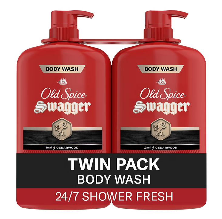 Old Spice Men s Swagger Body Wash Pump Cedarwood Scent 24/7 Shower