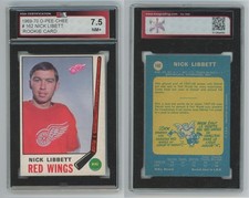 1969-70 OPC O-PEE-CHEE Hockey #162 Nick Libett Rookie Card Red Wings KSA 7.5 NM+