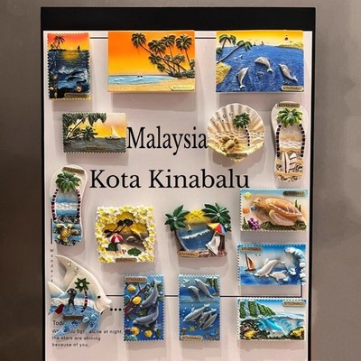 Kota Kinabalu Fridge Magnets Refrigerator Stickers Home Decor Malaysia Souvenir 
