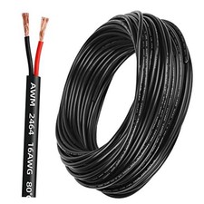 16 Gauge Wire 2 Conductor,16 AWG Electrical Wire Stranded PVC 26FT 16AWG-2C