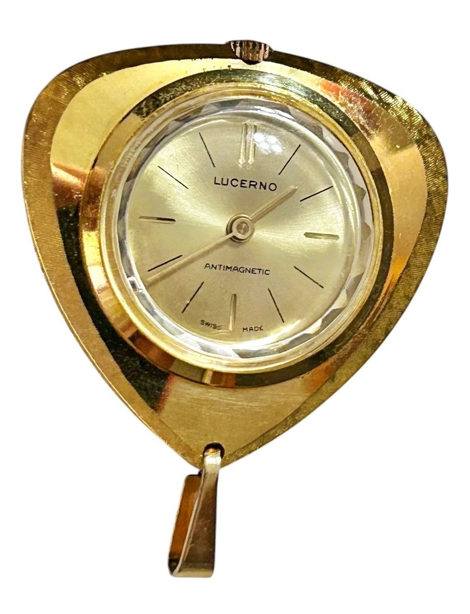 Lucerno antimagnetic pendant watch Vtg Lucerno Pendant Watch Silver-Tone Antimagnetic Swiss  main image 2