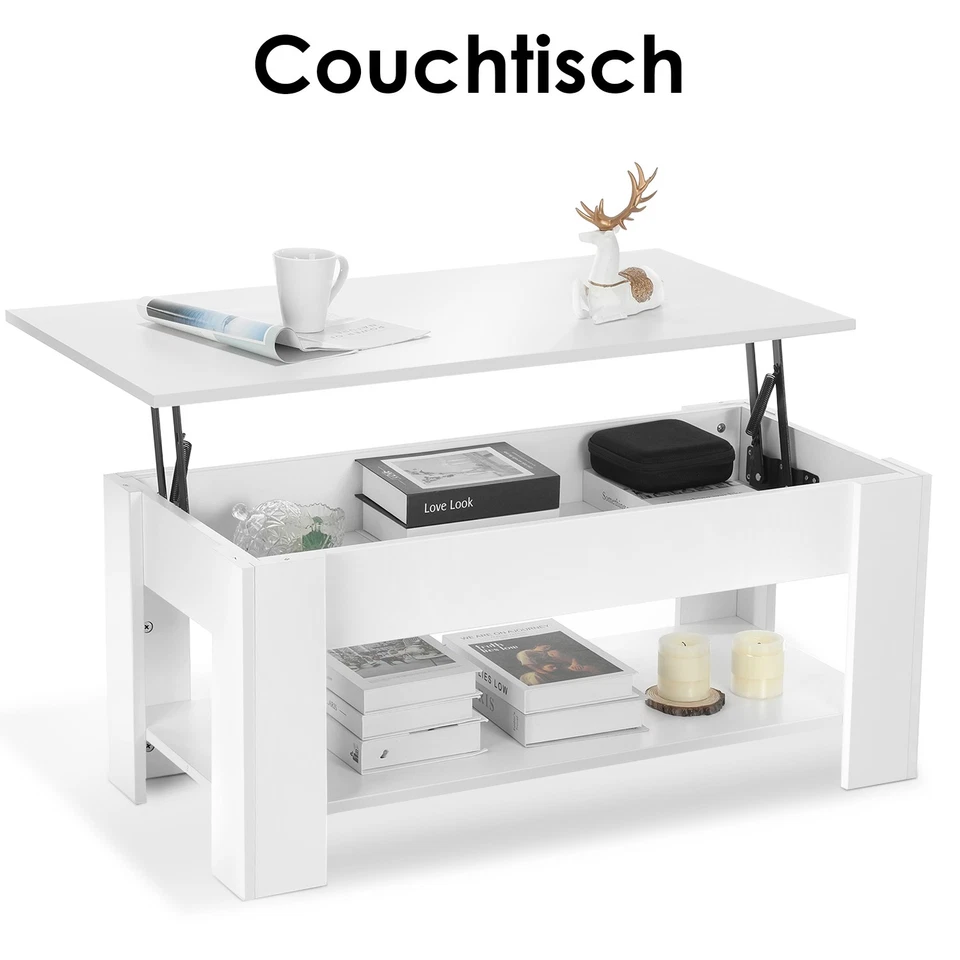 Kaffeetisch Couchtisch Sofatisch höhenverstellbar Wohnzimmertisch ausziehbar Zcl - Bild 1 von 4