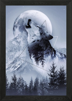 Heulen mit dem Wolf Gerahmtes Wandbild Poster Leinwanddruck Bild