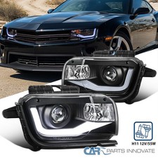 Black Fits 2010-2013 Chevy Camaro Projector Headlights Led Tube Lamps Leftright Black Fits 2010-2013 Chevy Camaro Projector Headlights Led Tube Lamps Leftright