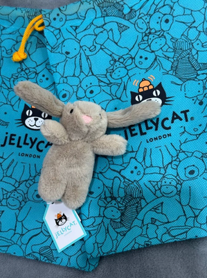 Jellycat Bashful Beige Bunny Bag Charm - Cute Plush Keychain