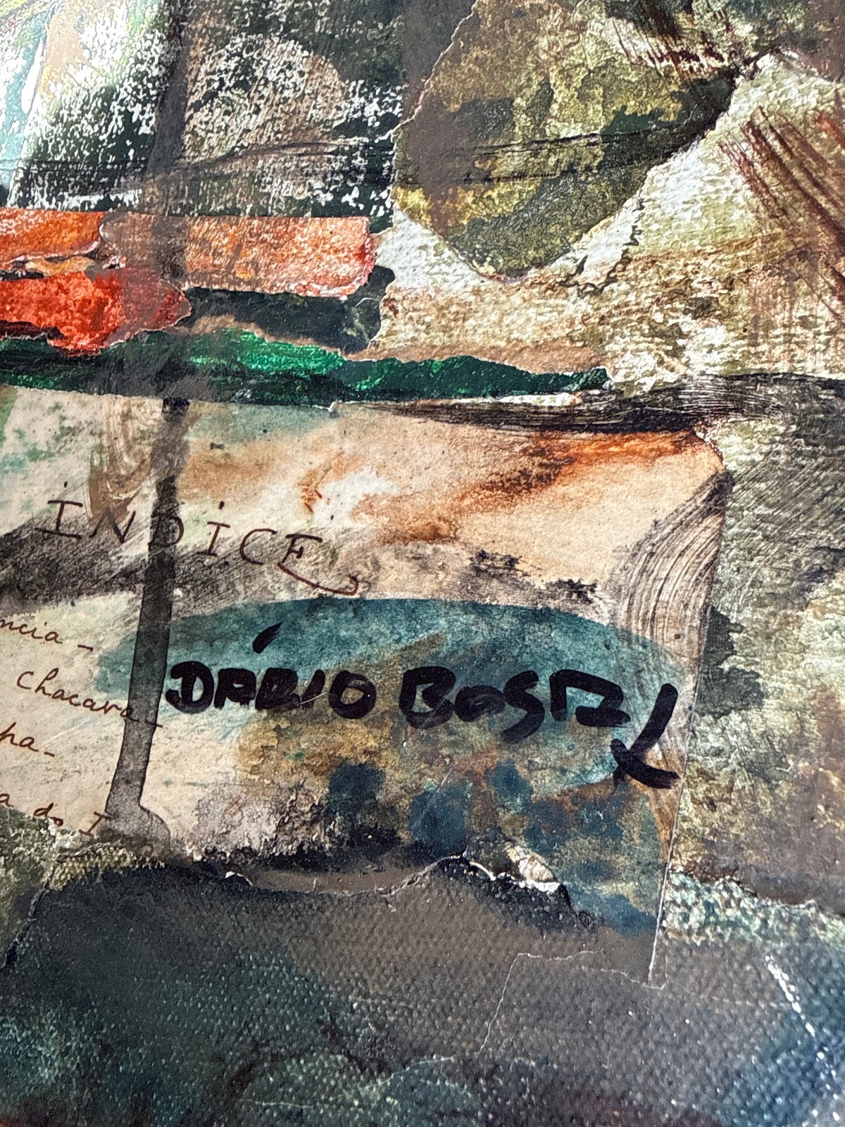 Large original (Signed) Dario Bosa painting 100 x 100 cm mixed media image 4