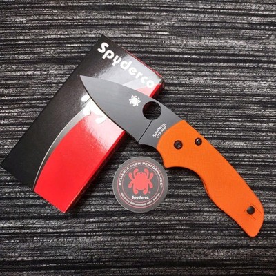    Spyderco  Exclusive Lil Native Orange G10 Black DLC CTS-XHP exclusive  