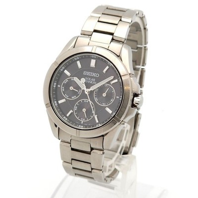 SEIKO セイコー　ペアウォッチ　ソーラーV14J-0BK0 SEIKO V14J-0AE0 Solar Titanium men Quartz Black Dial Watch Japan