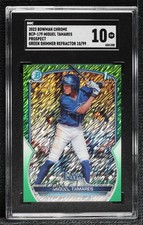 2023 Bowman Chrome Green Shimmer Refractor 10/99 Miguel Tamares SGC 10 GEM 14dq