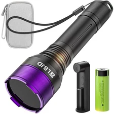 365NM UV Blacklight Flashlight, 4-core Filtered LED, High Power and Long Rang...