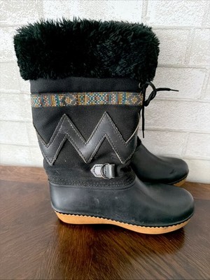 Vintage Baffin Womens Insulated Snow Boots Size 6 Faux Fur Top Waterproof