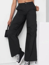 NEW Wild Fable Women's Wide Leg Black Cargo Pants Size 2XL