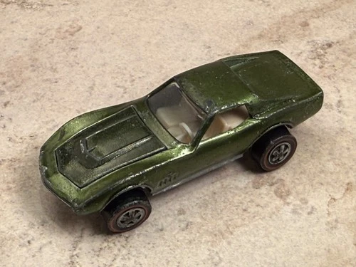 Original Hot Wheels Redline - Olive Green US Custom Corvette!! - Free Shipping!!