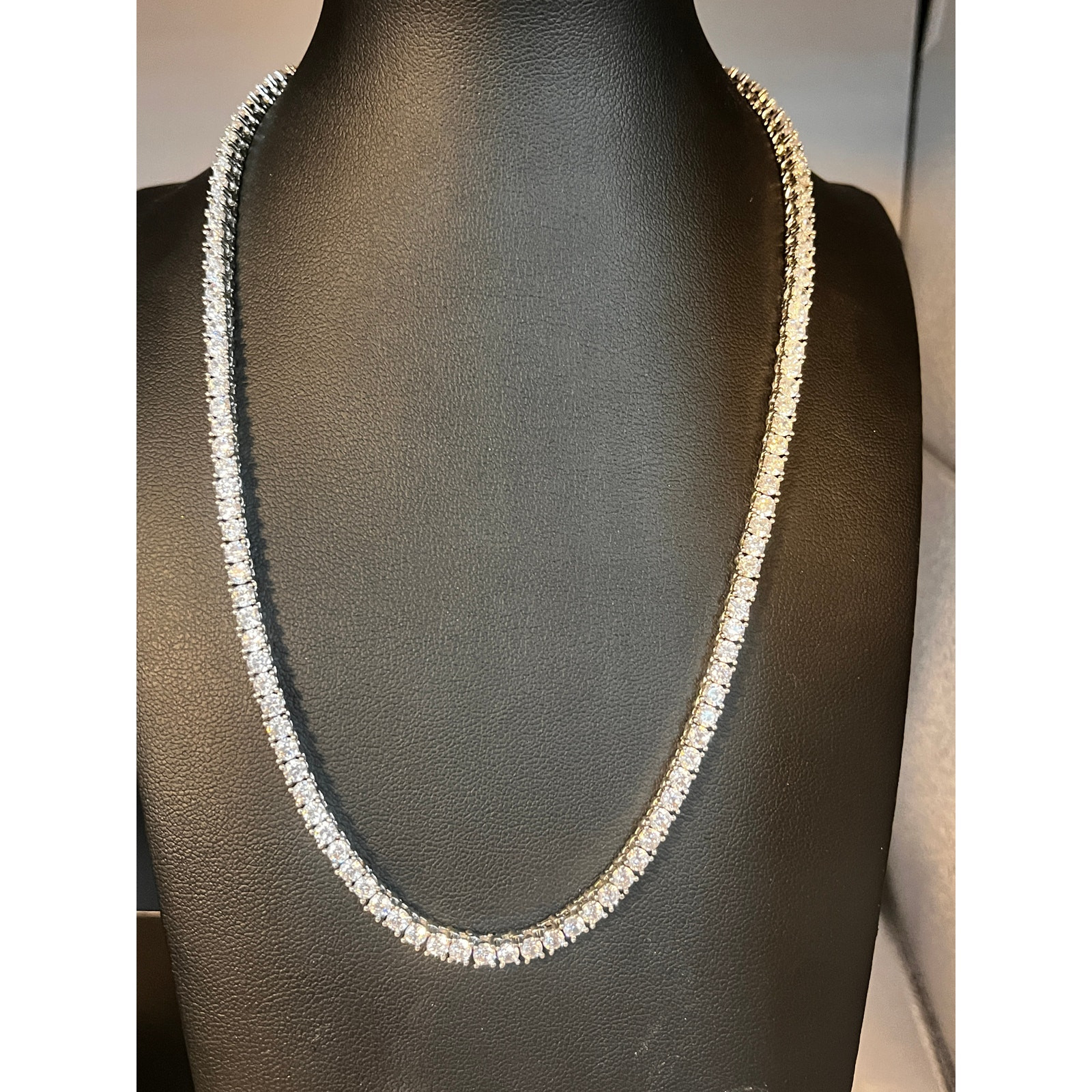 925 Sterling Silver Rhodium Plated Sahira 16 inch CZ Necklace