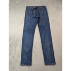 Rag & Bone Fit 2 Slim Mens Jeans, back view, blue denim, M1223K510THP, on beige fabric.