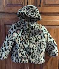 Weestuff Wee Stuff Vintage Toddler Jacket Girl Hooded Leopard Zip SZ 4T Made USA
