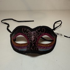 NWT Black Venetian Classic Masquerade Costume Eye Mask Prom Halloween Party