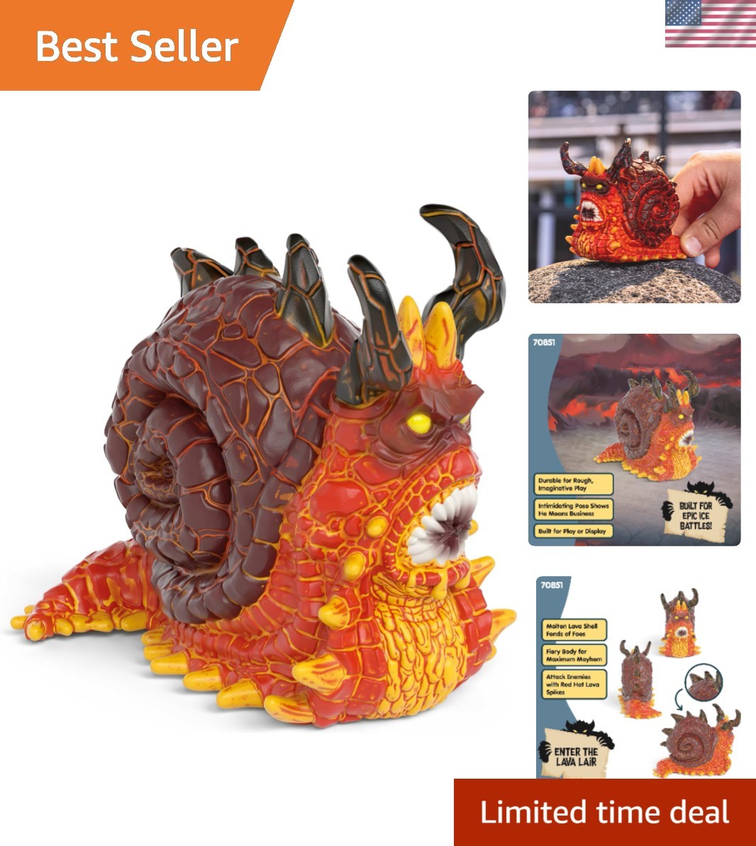 eleventoys FAKE 熔岩 lava ゴジラ イレブントイズ Eldrador - Lava Snail Figurine - Monster Animal Toys for Boys and