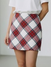 Abercrombie  Fitch Red and White Plaid Mini Skirt M