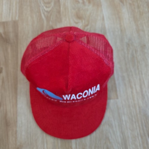 Vintage Trucker Hat Minnesota Waconia Ford Mercury Corduroy Snapback Cap Red - Picture 5 of 9
