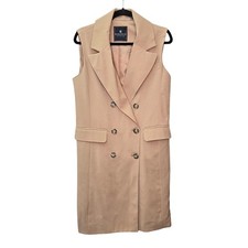 Bagatelle Collection Blazer Dress Women Medium Tan Double Breasted Vest Mob Wife