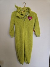 Youth Grinch Suit Size 7-8 One Piece Pajama Christmas Bodysuit