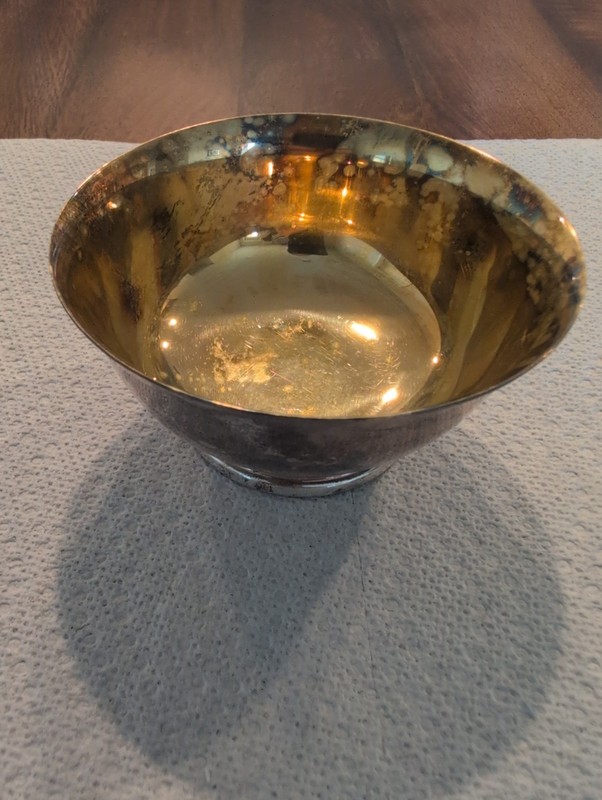 Silver-plated bowl with gilt interior, model YC 795 by Gorham