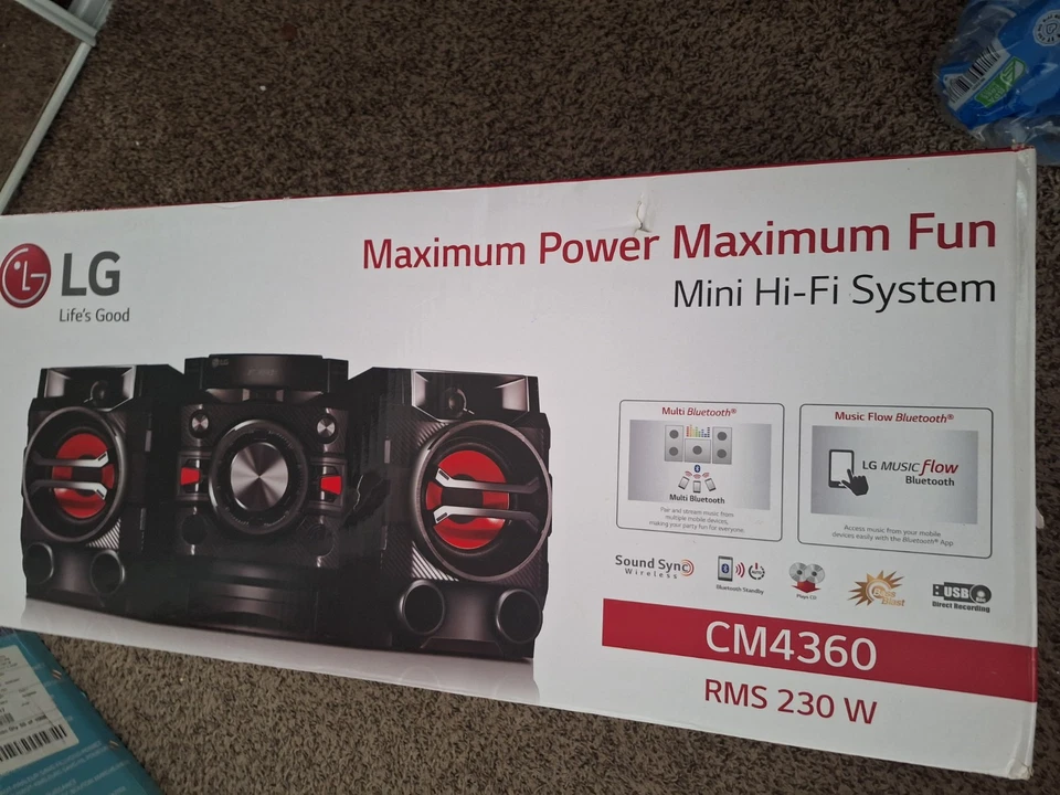 LG CM4360 Mini Hi-Fi Stereo System CD Player Bluetooth AM/FM USB MP3 CD-R/RW C4 - Image 2 of 4