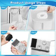 16 Pcs Cat Water Fountain Replacement Filters, 8 Pack Pet Fountain Filters 8 ...