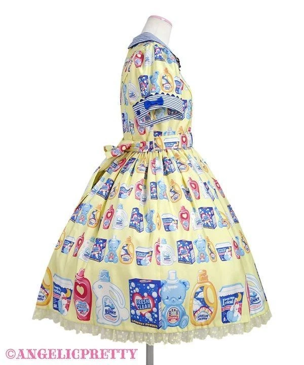 Vestido de lavandería Angelic Pretty Sunny Smile amarillo japonés talla única Foto 2 de 4