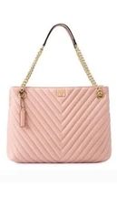 Victoria's Secret The Victoria Shoulder Tote V-Quilt Purse Bag Pink