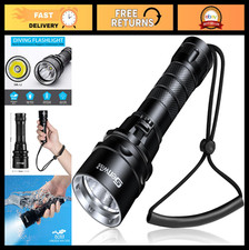 2000 Lumen Waterproof Scuba Diving Flashlight Torch, Underwater LED Dive Light w