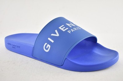 Givenchy Paris Blue White Logo Rubber Pool Slide Sandal Flip  display picture 1