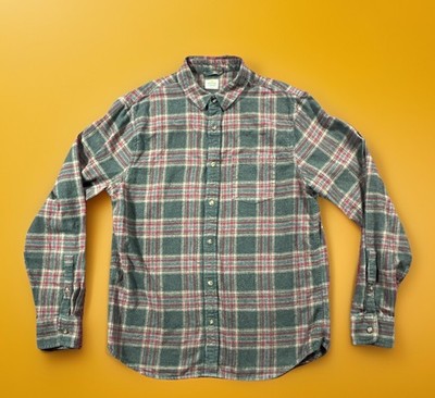 Marine Layer Flannel Shirt Mens Medium Check Plaid Button Up Casual